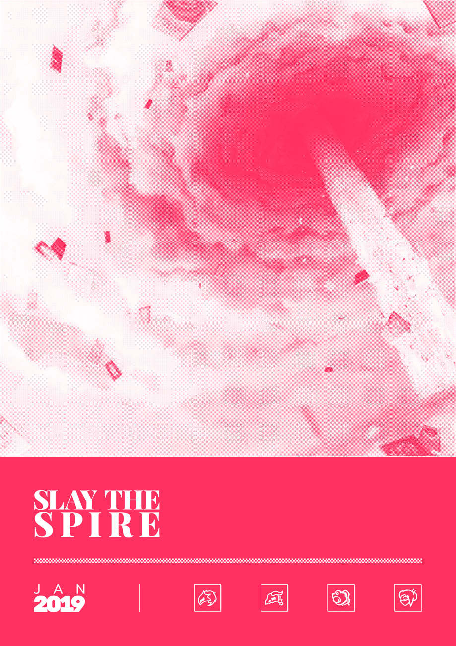 Slay the Spire - Duotone Minimal Video Game Art print poster minimal artwork gamer gaming Soft Reset a2 a3 a4 a5