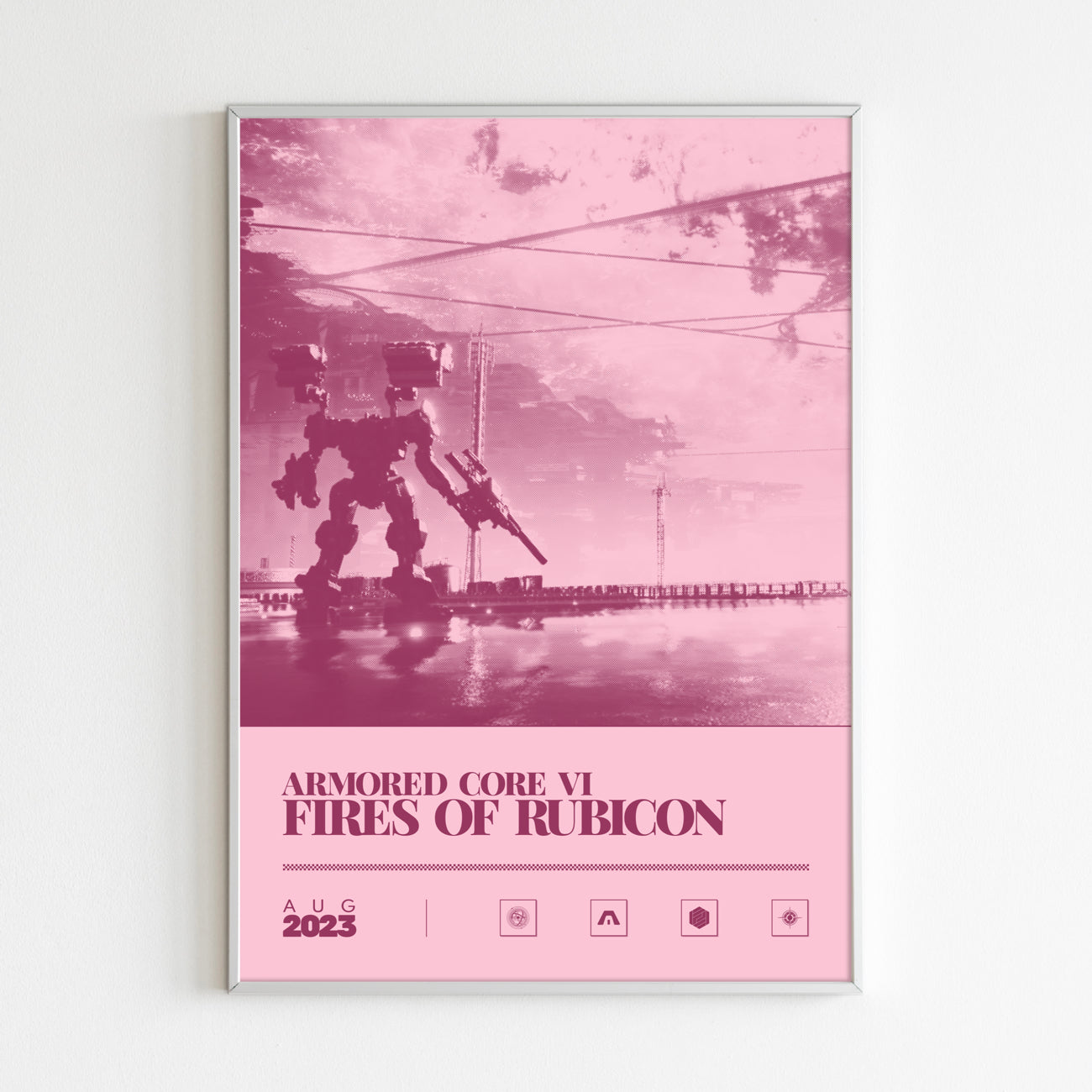 Armored Core VI: Fires of Rubicon - Duotone Minimal Video Game Art print poster minimal artwork gamer gaming Soft Reset a2 a3 a4 a5   