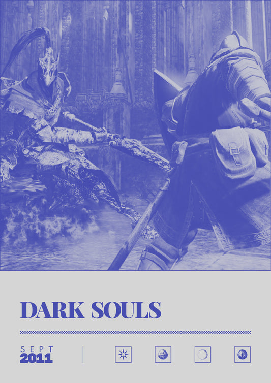 Dark Souls - Duotone Minimal Video Game Art print poster minimal artwork gamer gaming Soft Reset a2 a3 a4 a5   