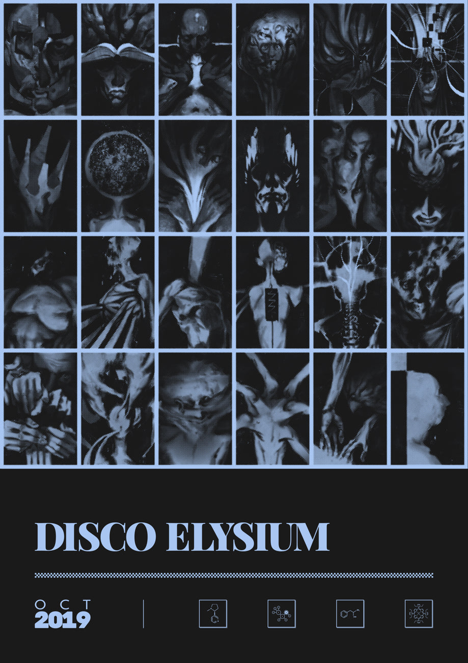 Disco Elysium - Duotone Minimal Video Game Art print poster minimal artwork gamer gaming Soft Reset a2 a3 a4 a5   