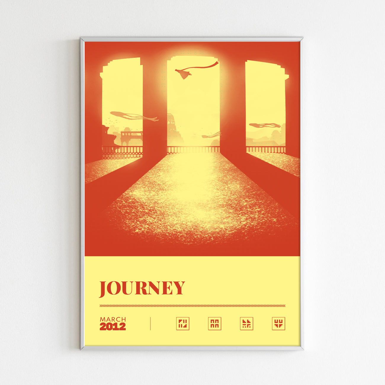 Journey - Duotone Minimal Video Game Art print poster minimal artwork gamer gaming Soft Reset a2 a3 a4 a5   