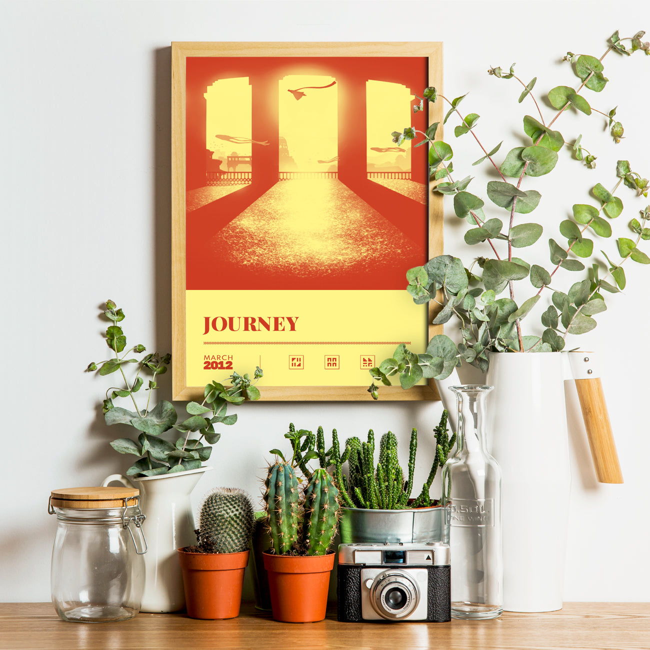 Journey - Duotone Minimal Video Game Art print poster minimal artwork gamer gaming Soft Reset a2 a3 a4 a5   
