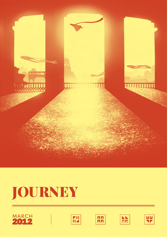 Journey - Duotone Minimal Video Game Art print poster minimal artwork gamer gaming Soft Reset a2 a3 a4 a5   